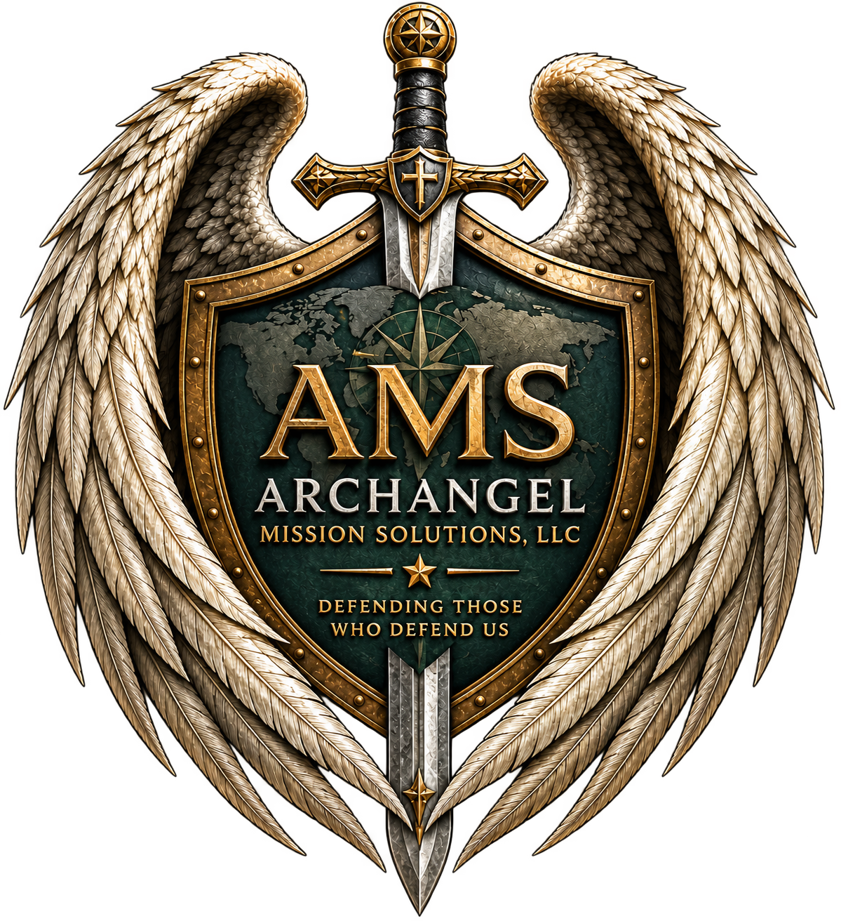 AMS shield, sword and wings crest